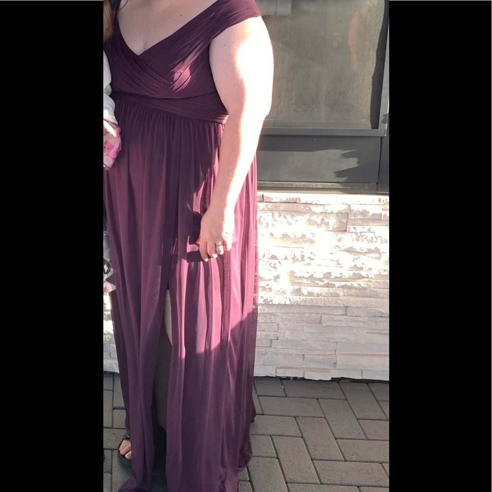 David’s Bridal plum bridesmaid dress